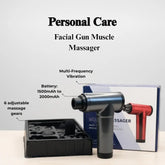 Facial gun muscle massager with packaging
